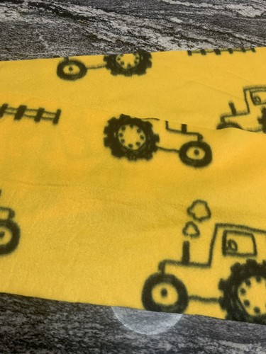 Yellow Fleece Tractor Scarf Cozy Warm 58” X 9” New Handmade Gift Farm Tractor - Picture 7 of 14