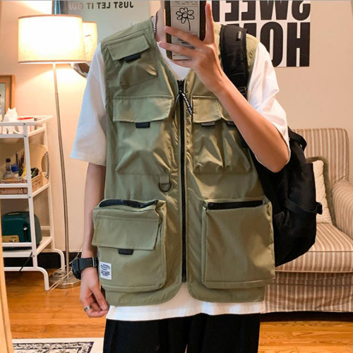 Mens Fashion Tooling Vest Men Streetwear Cargo Vest Hip Hop Mens Fashion Tooling Vest Men Streetwear Cargo Vest Hip Hop