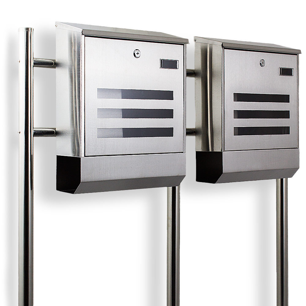 Bituxx Doppelstandbriefkasten Briefkastenanlage Zeitungsfach Post Edelstahl Bituxx Doppelstandbriefkasten Briefkastenanlage Zeitungsfach Post Edelstahl