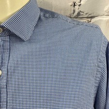 POLO Ralph Lauren Men's Long Sleeve 100 Cotton Blue Check Shirt 16.5/42 Large