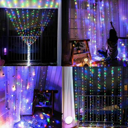 300 LED Curtain Lights String 3m*3m USB Powered Waterproof Twinkle Wall Lights - Picture 5 of 22