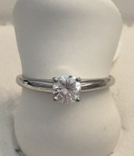 WR32 A14 14 Kt White Gold .37 ct. Round Solitaire Diamond Engagement Ring