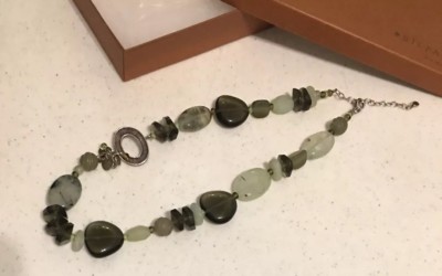 SILPADA Prehnite Serpentine Chalcedony Necklace 18 To 20'' Sterling Silver N1995