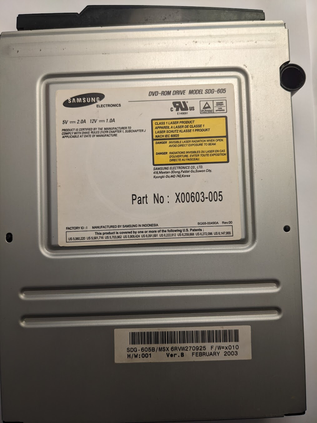 Original Xbox DVD Samung SDG 605 Ver B Drive Untested EBay original-xbox-dvd-samung-sdg-605-ver-b-drive-untested-ebay