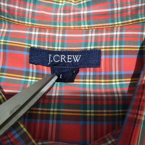 J Crew Hemd mit Knopfleiste Langarm rot kariert Herren Large Freizeit Button Down - Bild 7 von 7