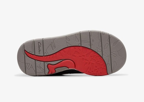 Zapatos De Cuero Con Tema De Dino Para Niños CLARKS Steggy Tail - Picture 3 of 14