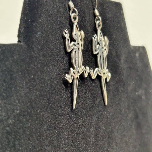 925 Sterling Silber Eidechse Ohrhänger ca. 2" lang 4,9g - Bild 3 von 8