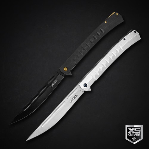 2pc SET 13" Long SLIM Spring Assisted Flip Open Folding Pocket Knife SURVIVAL