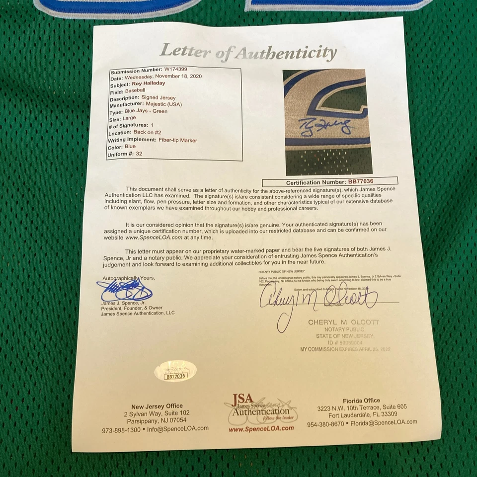 Roy Halladay Signed Authentic Game Model Toronto Blue Jays Jersey JSA COA - Image 2 of 4