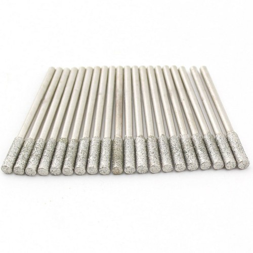 30 Stck. 3 mm 1/8 Zoll zylindrische Spitze Diamantschleifkronen Schnitzwerkzeuge für Stein - Bild 1 von 9