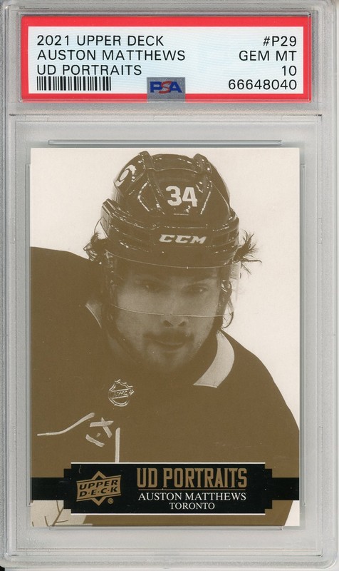 2021 Upper Deck Auston Matthews UD Portraits PSA 10 Pop 2