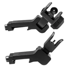 Aluminum Offset Flip Up Front + Adjustable Rear Sights fits Picatinny Rail