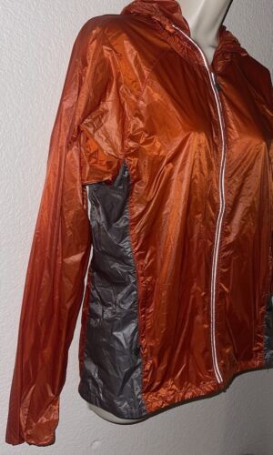Montbell Jacket Windbreaker Jacket Orange Gray Ex Light Wind Parka Zip Front S - Picture 3 of 8