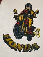 Original Vintage Honda Motorcycle Small Iron On Transfer