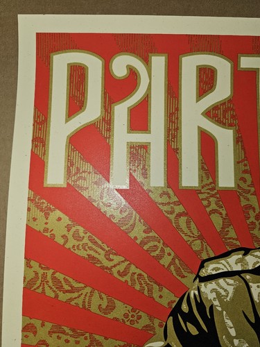 Poster firmato Partisan Shepard Fairey & Gary Baseman serigrafia Obey 2013 - Foto 5 di 8