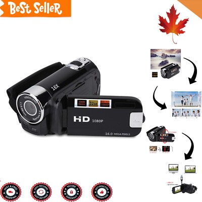 Portable Full HD 1080P Camcorder with 2.7 Inch LCD Screen & 16X Digital Zoom