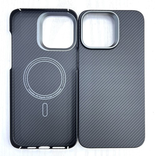 Magnetic Aramid Carbon Fiber Case Compatible with MagSafe for iPhone 15 Pro Max - Picture 16 of 43