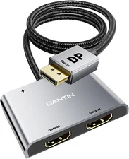 Displayport to Dual HDMI Adapter | 4K 60Hz DP Source to HDMI Splitter Extended D