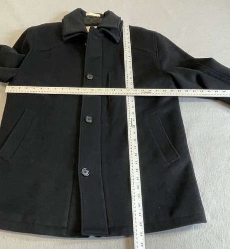 Michael Kors Coat Men's Medium Black Wool Winter Button Up With Full Zip - Picture 3 of 15