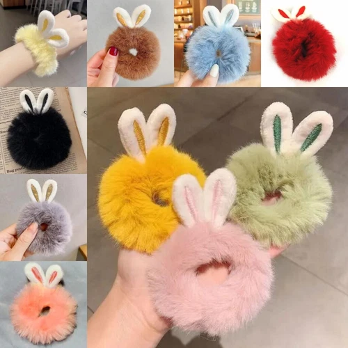 2X Plüsch Haargummi Hase Kaninchen Rabbit Mädchen Haarschmuck 15 Farben - Bild 1 von 21