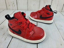 Toddler Baby Sz 4c Nike Air Jordan 1 Mid BT Gym Red Black Kids 640735-602 Rare