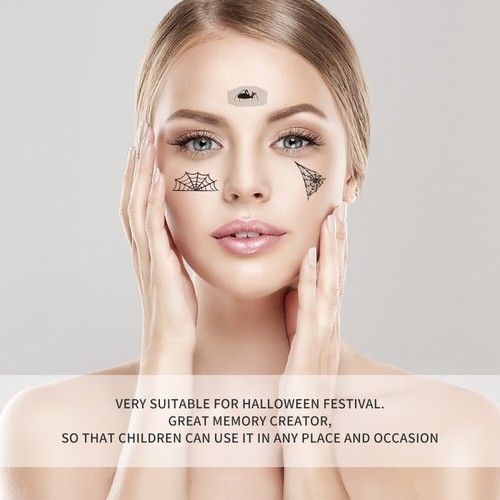 12 Sheets Spinnennetz -Gesichtsaufkleber Temporäre Tattoos Tätowierung - Bild 10 von 12