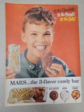 1956 Vintage Orig Magazine Ad Mars Candy Bar It's The Chocolate Nougat & Nuts D