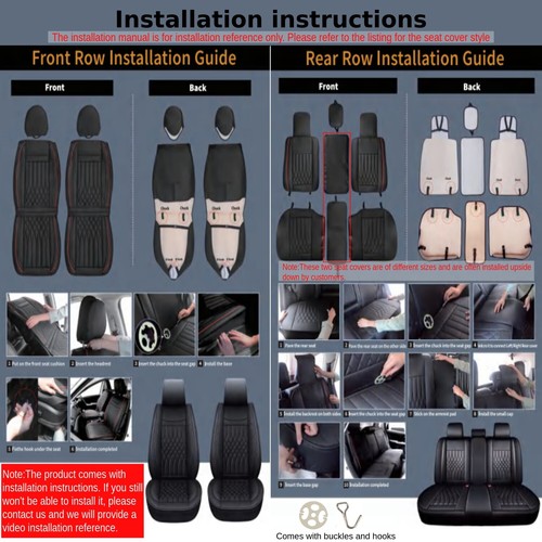 For Chevrolet Equinox Pickup Car 5 Seat Covers Full Set Leather Cushion Pad Mats - Picture 11 of 24