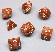 Dungeons & Dragons Role Playing Dice Set 7 Pieces -Brown- Tabletop Gaming 555