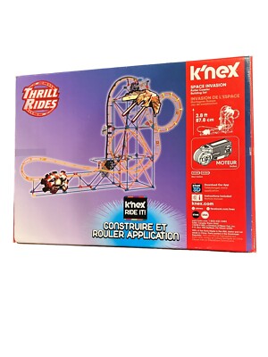 K'NEX Thrill Rides – Space Invasion Roller Coaster Building Set 438pc NOB  Rare