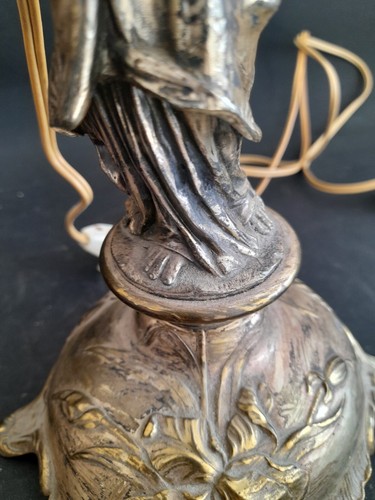 Jugendstil Tischleuchte WMF figürlich versilbert 1900 lamp ALBERT MAYER Nymphe - Bild 12 von 15