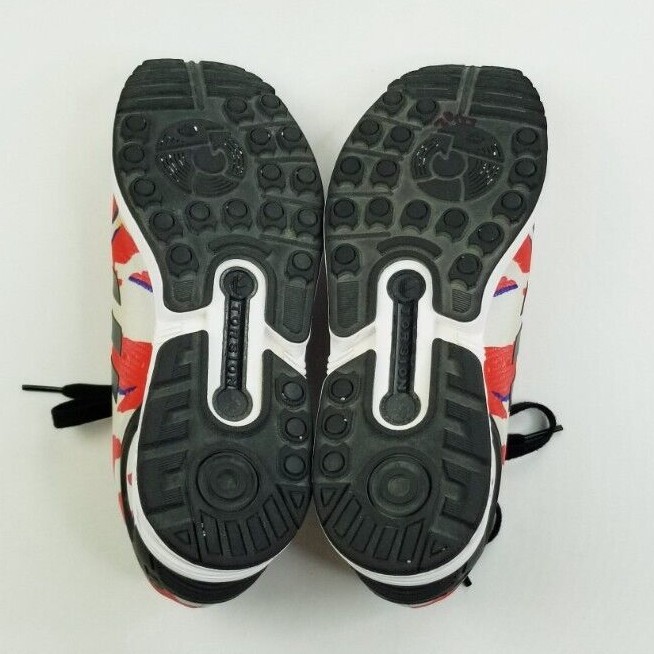Off-White - L Adidas 6.5 Men's ZX Flux Red White Camo Lace Up Trefoil Logo