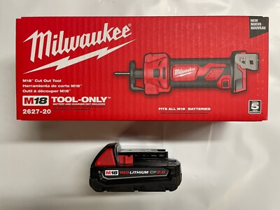 Milwaukee 2627-20 M18 Drywall Cut Out Tool w 2 Amp Battery New