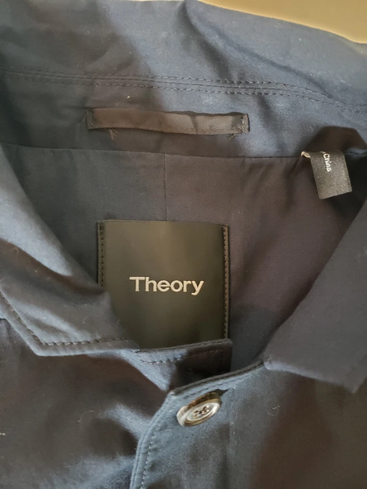Camisa Chaqueta Theory Para Hombre Azul Claro 100% Algodón Talla 44 Súper Rara Foto 4 de 4