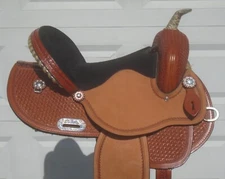 NEW 15" Bar J High QUALITY Signature Series BIXBY Barrel Racing Saddle~Wide~USA!