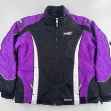 Castle X Charm WOMENS Purple Black White Full Zip Snowmobile Riding Jacket LARGE