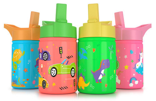 Kids Childrens Drinking Water Bottle unicorns sea space animals milk BPA Free