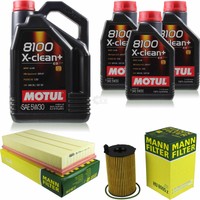 MANN-FILTER Inspektionspaket 8L Motul 8100 X-Clean+ 5W-30 FüR Vw Touareg 3.0 V6
