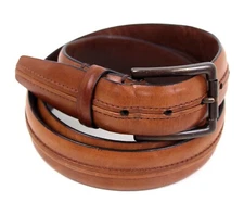 WILL Leather Goods TAN BROWN GENUINE LEATHER 1 3/8"Wd DRESS MEN'S BELT 42 (G31