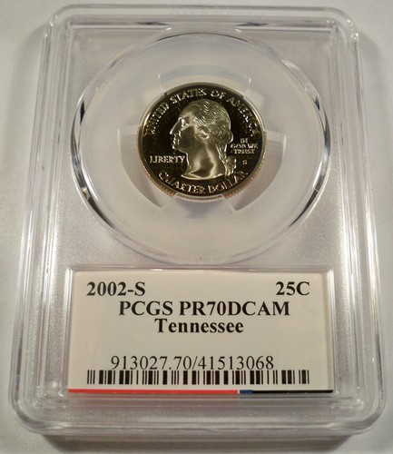 2002-S ALL 5 25c CLAD PCGS PR70DCAM QUARTERS PROOF WASHINGTON MS OH IN TN LA - Picture 3 of 11