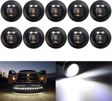 10 Pack Sealed Waterproof Mini round 3/4 Inch White LED Marker Lights Signal Lig
