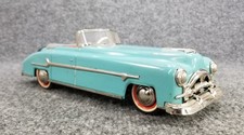 Distler Windup Tin Plate Car Made in W. Germany 1950s Blue 10" long