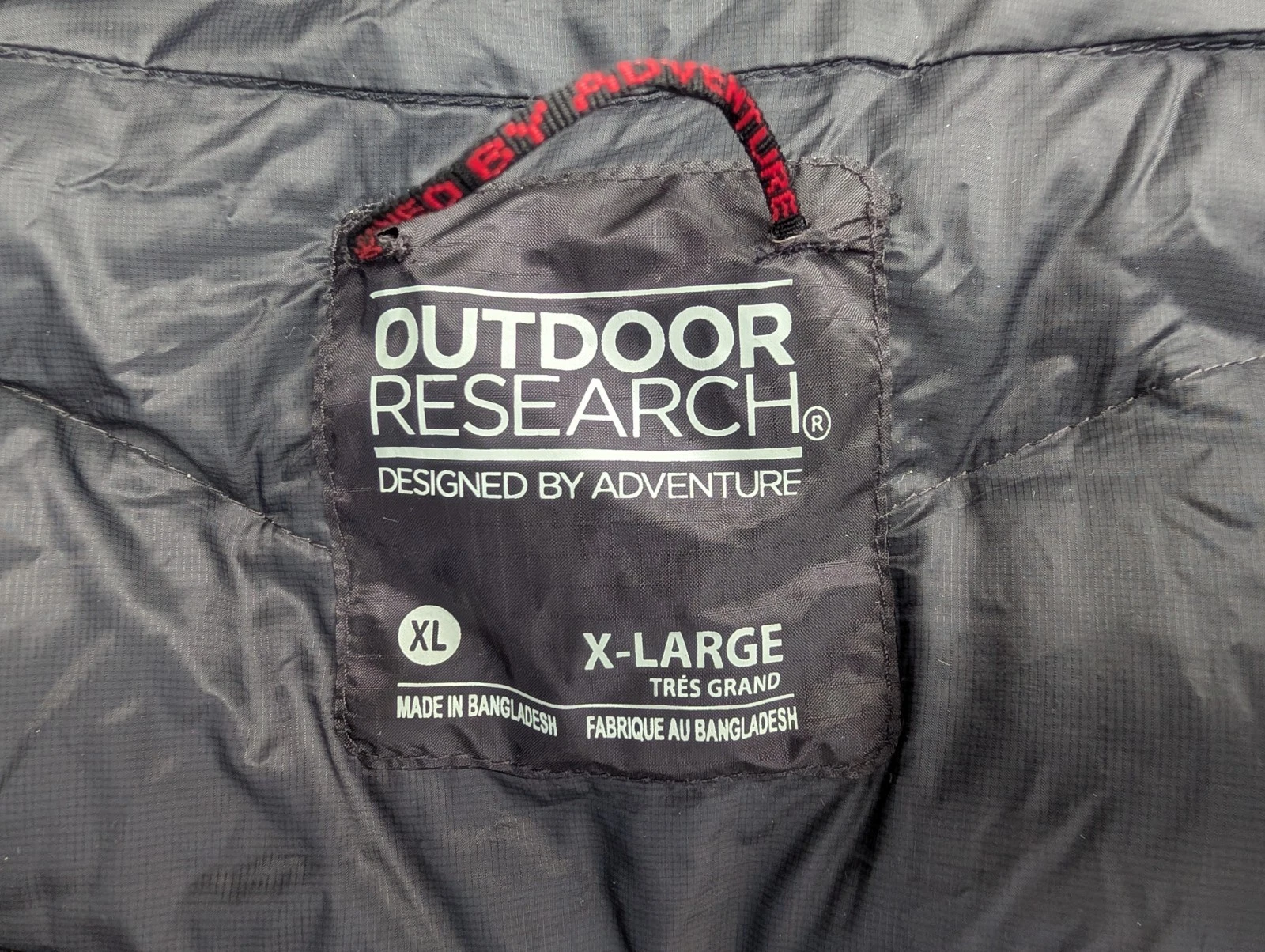 Outdoor Research Floodlight Down Jacket Mens XL Black Waterproof Pertex Shield - product detail image 3