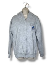 Vintage Disney Winnie The Pooh Eeyore Zip Up Hoodie Gray Sweatshirt Large USA
