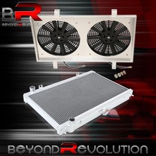 For 1995-1998 240SX S14 KA24 M/T 2-Row Aluminum Radiator + Fan Shroud Mount Kit