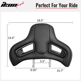 Pair Seat Headrest Black PU Rod Dia 14mm Space 140mm For Civic/BMW 3 Serise