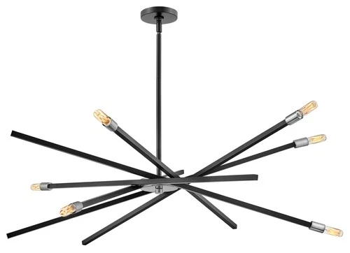 Hinkley Lighting 4766 Archer 6 Light 43"W Sputnik Chandelier - Satin Black / - Picture 2 of 7