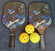 Set of 2 VUFOXT SPORTS Pickleball Paddles, 3 Balls and Bag