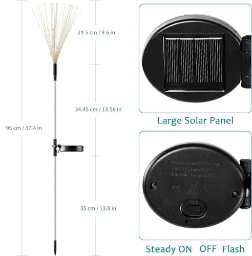 JJGoo Solar Firework Lights, 2 Pack 120 LEDs 2 Lighting 2 Pack, Cool White  - Image 2 of 4