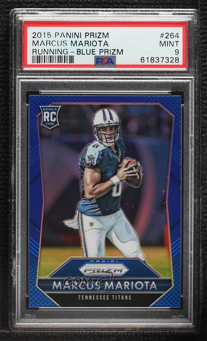 2015 Panini Prizm Rookies Blue Prizm Marcus Mariota #264 PSA 9 MINT l3a